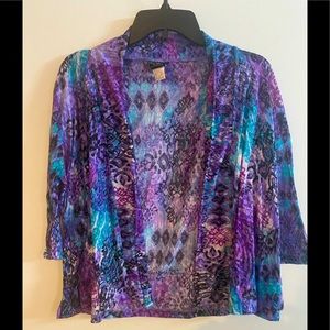 Mutilcolor 3/4 sleeve cardigan
